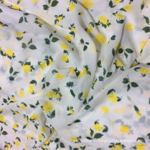 Yellow Rose Digital Printing Chiffon Garment Fabric
